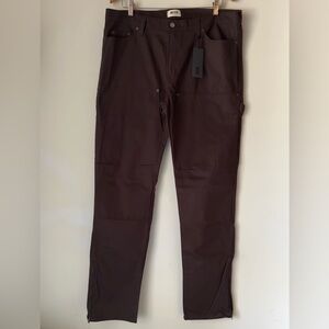 NWT MINTCREW Men’s 36x34 Brown Carpenter’s Jeans Side Zip Hem Detail
